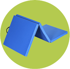 Blue folding exercise mat